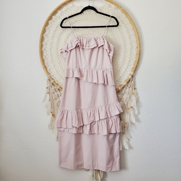 Brock Collection × H&M Ruffle Flounced Dress Linen Blend Size Medium Blogger Fav - Picture 5 of 14